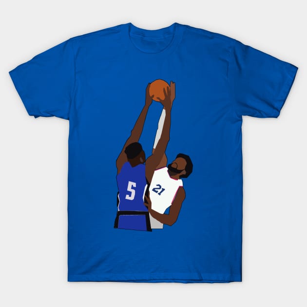 Mo Bamba Dunk on Joel Embiid - Orlando Magic T-Shirt by xavierjfong